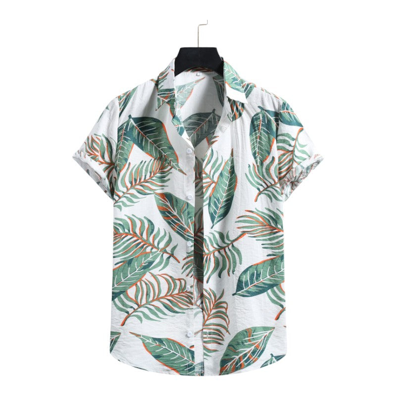 Leaf pattern shirts - Hawaiian Shirts - Linen Shirts