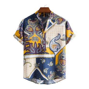 Paisley bamboo hemp shirt for men - Dan Flashes