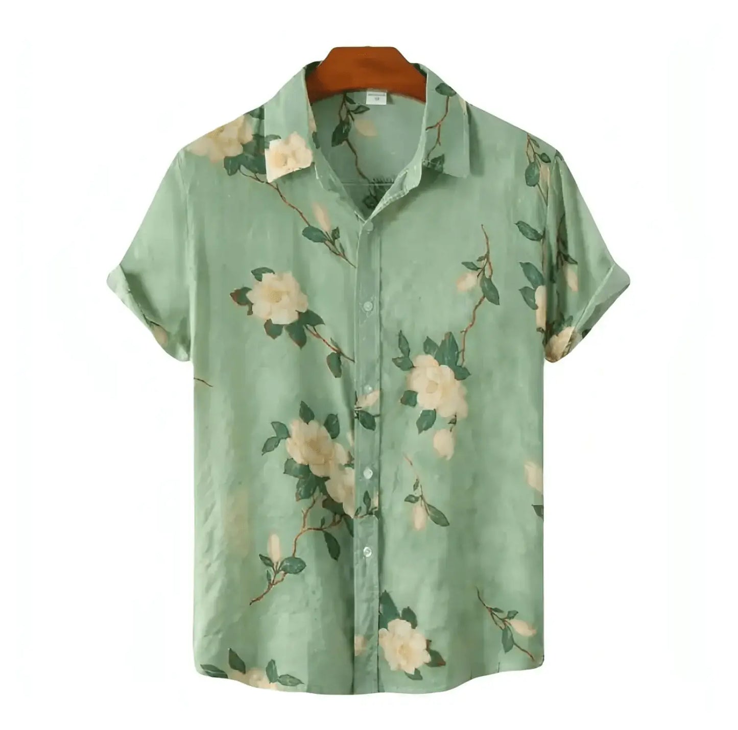 Flower Button Up Shirt - Floral Pattern Shirts - Hawaiian Shirts - Shirt - Dan Flashes - Green - Buy Unique Flower Button Up Shirt at Dan Flashes - Blossom Your Style!