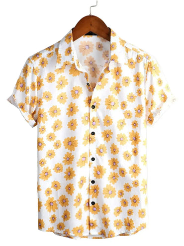 Flower Power Floral Shirt for men in bamboo hemp - Dan Flashes