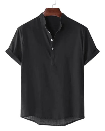 Mens Casual Button Up Shirts - Mens Linen Shirts - Beach Shirts - Shirt - Dan Flashes - Black - Mens casual button up shirts - Mens linen shirts - Beach Shirts