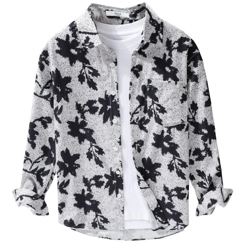 Printed Minimalist Long Sleeve Shirt Trendy Casual Dan Flashes