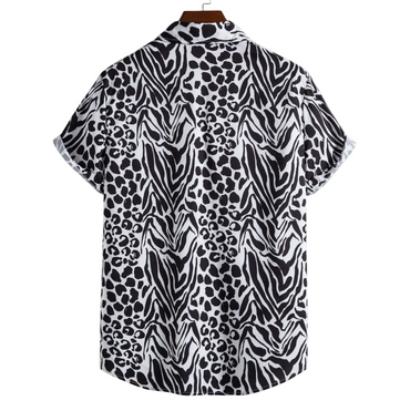 Animal print Hawaiian shirt for men, print detail - Dan Flashes