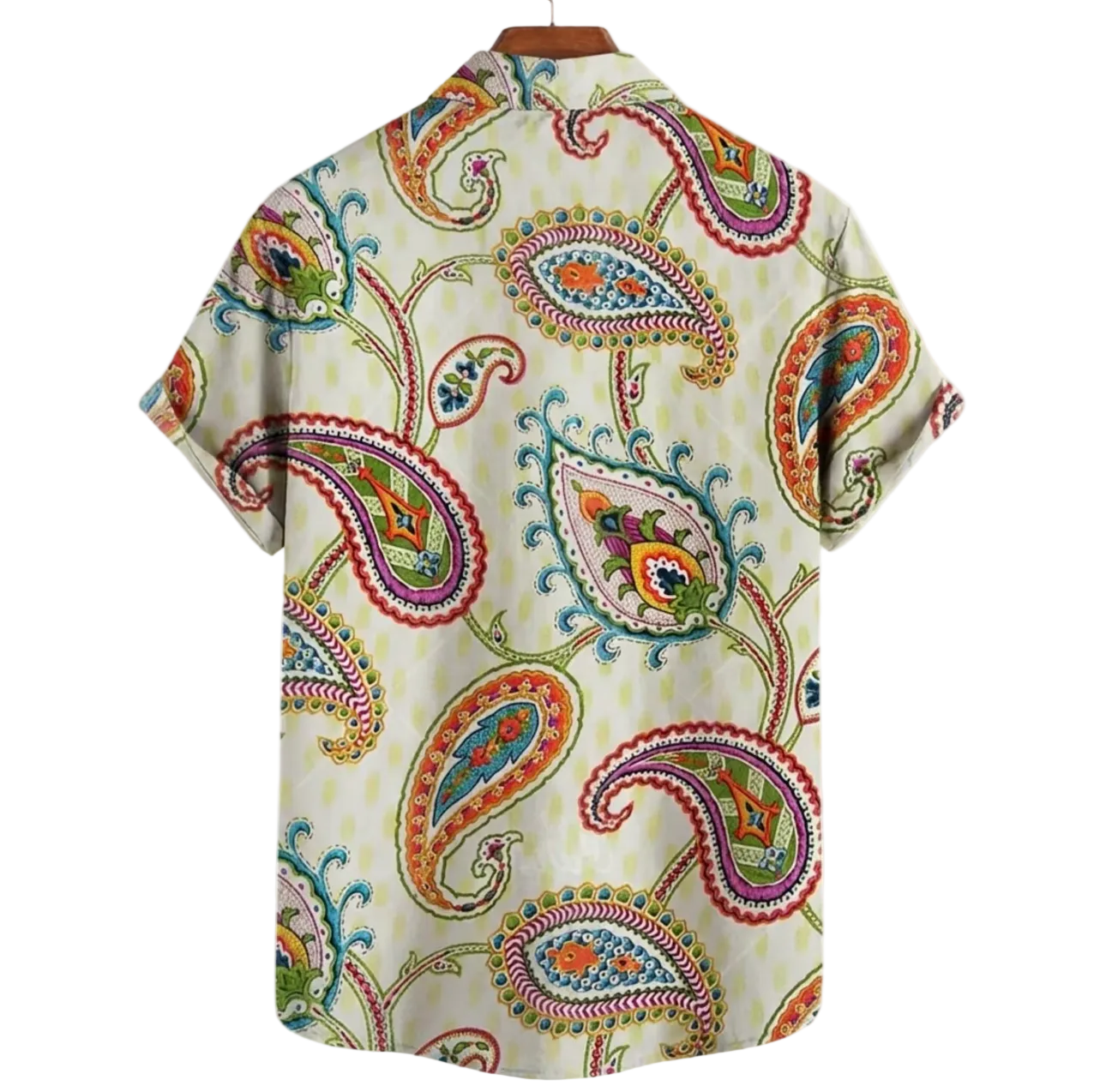 Mens paisley beach shirt, print detail - Dan Flashes