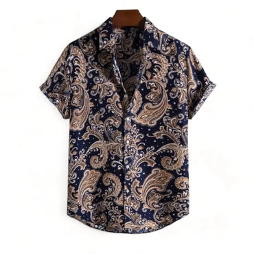 Short-Sleeve Bamboo Hemp Shirt for men in bamboo hemp - Dan Flashes