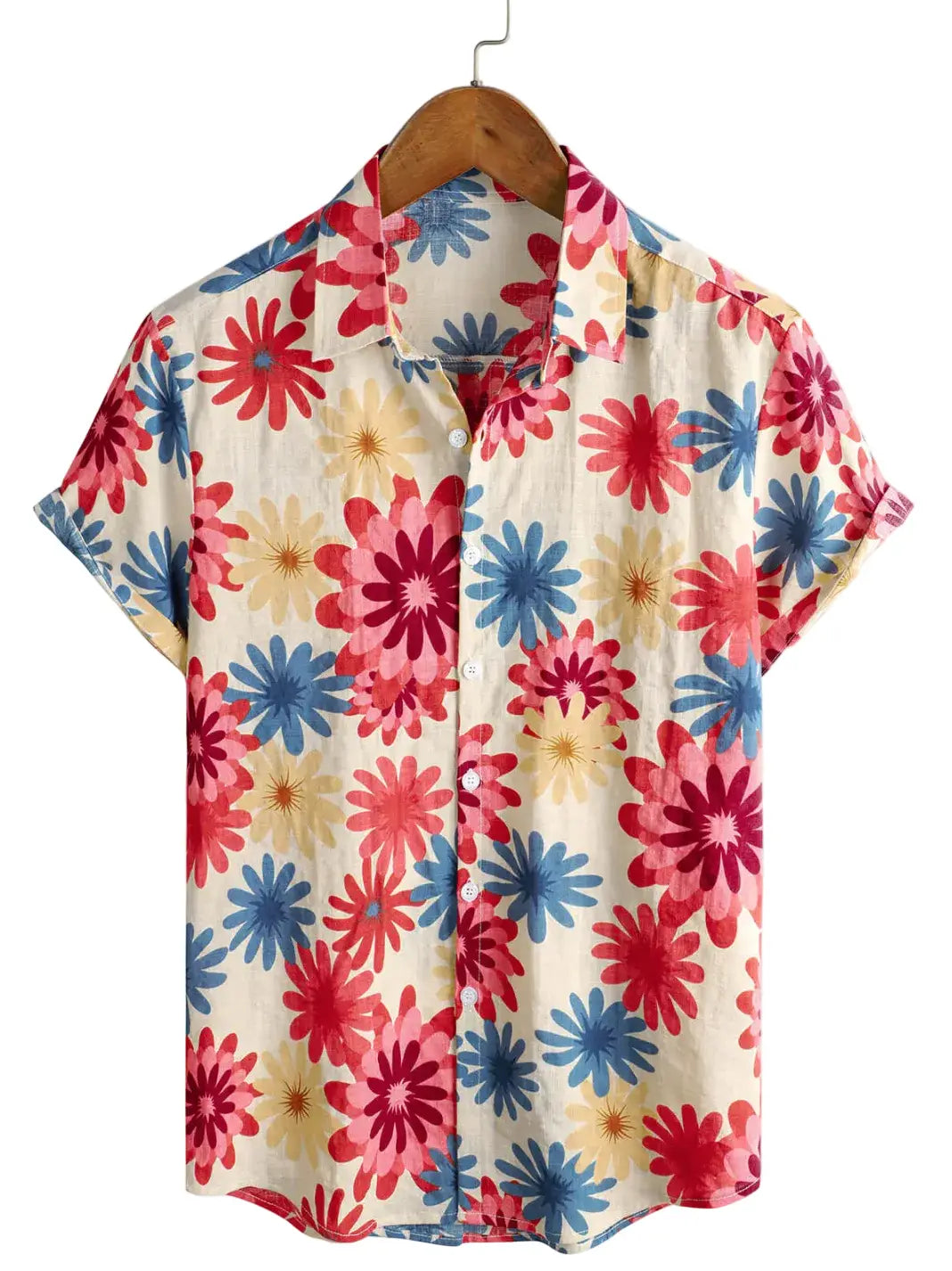 Summer Beach Holiday Short Sleeve Hawaiian Button Up Shirt