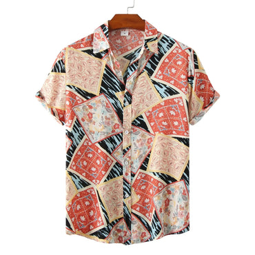 Summer Hawaiian Button-Up Shirt for men in cotton-linen blend - Dan Flashes