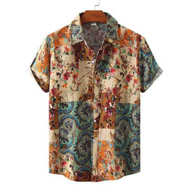 Floral Summer Hawaiian Shirt for men in cotton-linen blend - Dan Flashes