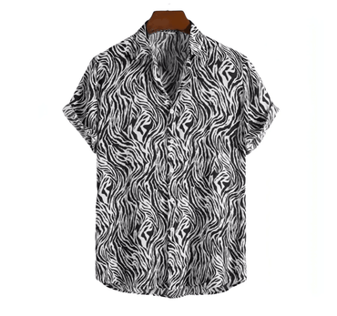 Mens Beach Shirts - Hawaiian shirts - Cheetah - Shirt - Dan Flashes - White - A Tiger Print Shirt (More Colors) - Dan Flashes - Shirt