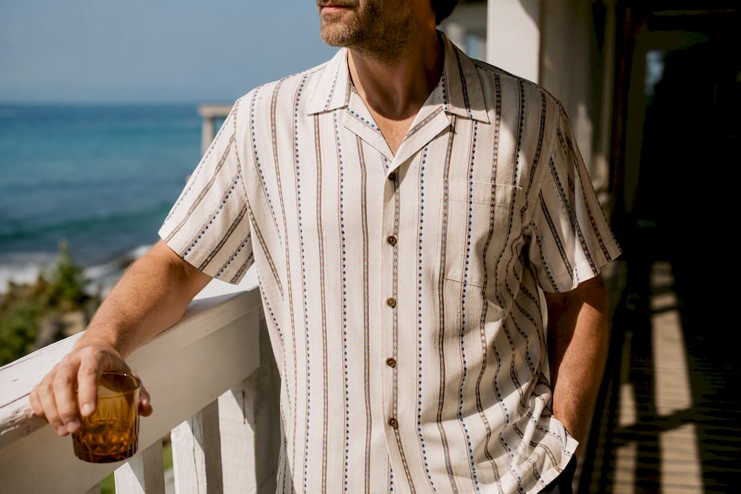 Man wearing breathable patterned summer shirt