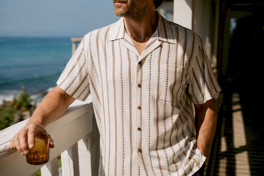 Man wearing breathable patterned summer shirt