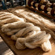 Hemp bast fibers prepared for textile spinning