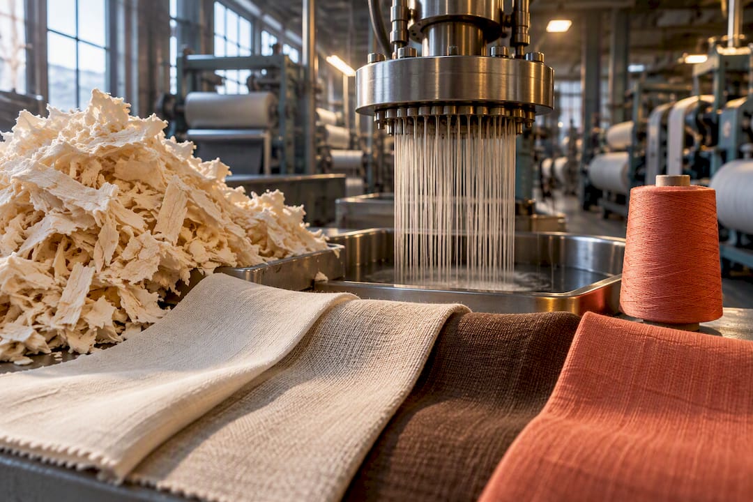 Cellulose pulp and woven rayon fabric samples