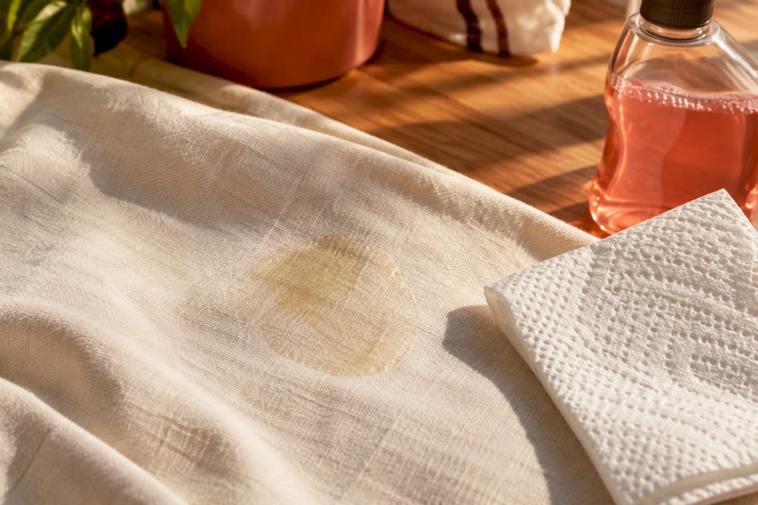 Oily sunscreen mark on washable fabric