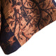 Close-up of an orange and dark floral shirt sleeve