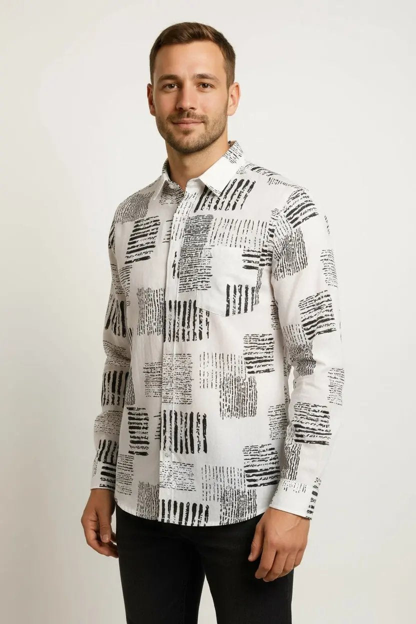 Autumn Plaid Long Sleeve Slim Casual Shirt Men's Dan Flashes