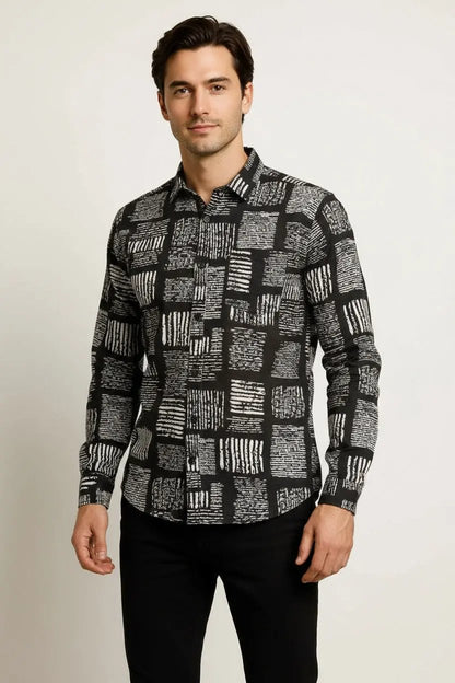 Autumn Plaid Long Sleeve Slim Casual Shirt Men's Dan Flashes