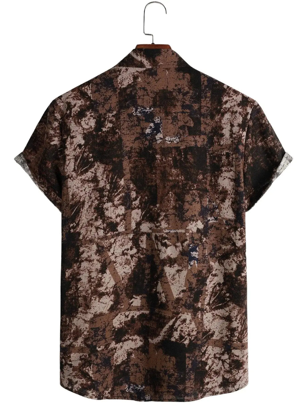 Brown Mottled Pattern Shirt, back view