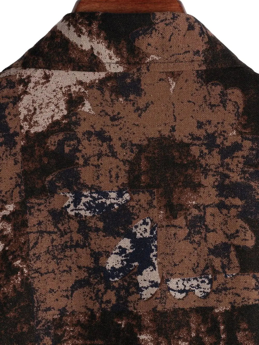 Brown Mottled Pattern Shirt, sleeve and pattern detail