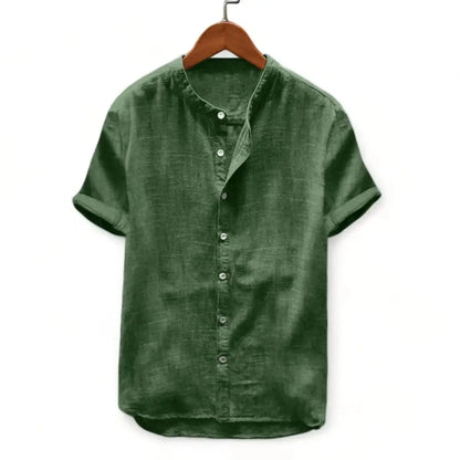 Basic Bamboo Hemp Shirts - Shirt - Dan Flashes - Green - Linen shirts