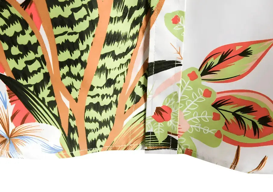 Tropical Bouquet Hawaiian Shirt, sleeve and pattern detail