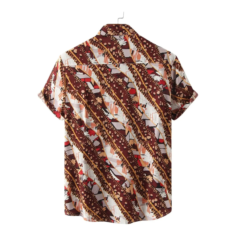 Diagonal Border Pattern Shirt, back view