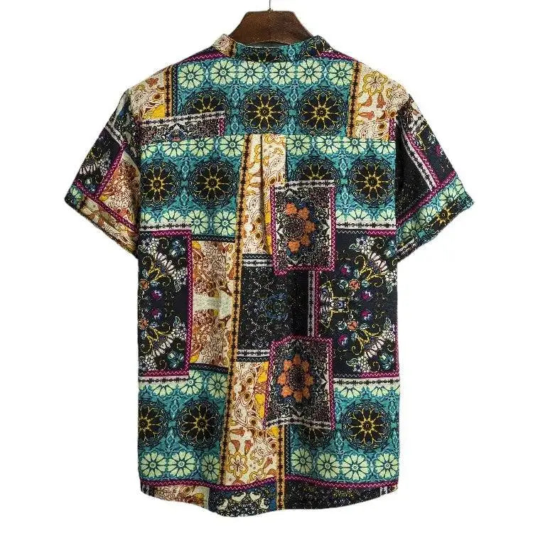 Ornamental Patchwork Summer Shirt, back view
