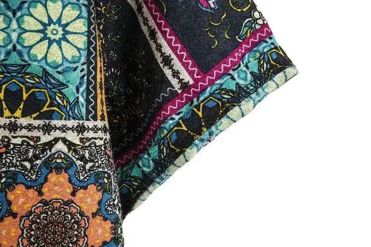 Ornamental Patchwork Summer Shirt, sleeve and pattern detail
