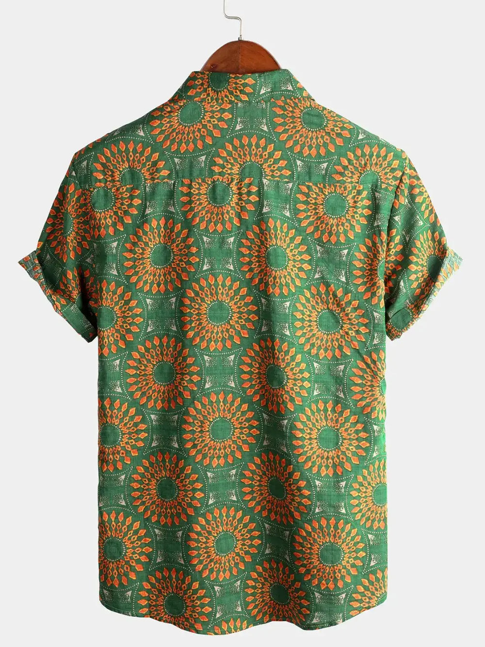 Sunburst Pattern Button-Up Shirt, back view