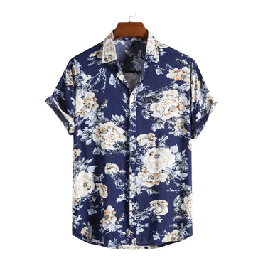 Tropical Floral Button-Up Shirt for men in bamboo hemp - Dan Flashes