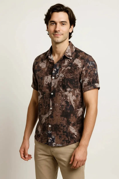 Cafe colour bamboo hemp shirt - Dan Flashes