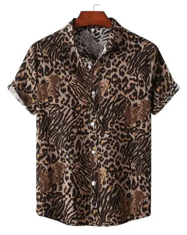 Cheetah Print Party Shirt for men in bamboo hemp - Dan Flashes