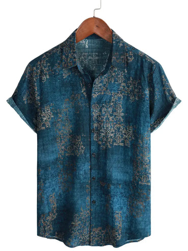 Chill Blue Button-Up Shirt for men in bamboo hemp - Dan Flashes