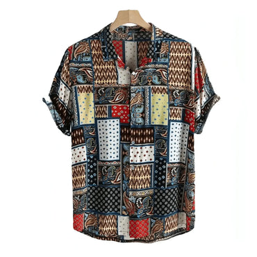 Complicated paisley button-up shirt for men in cotton-linen blend - Dan Flashes