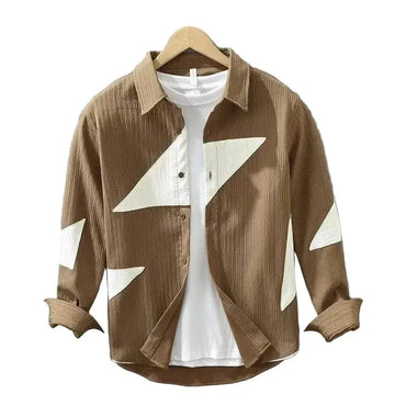 Patchwork Long Sleeve Shirt for men - Dan Flashes