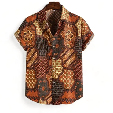 Signature Print Hawaiian Shirt for men in bamboo hemp - Dan Flashes