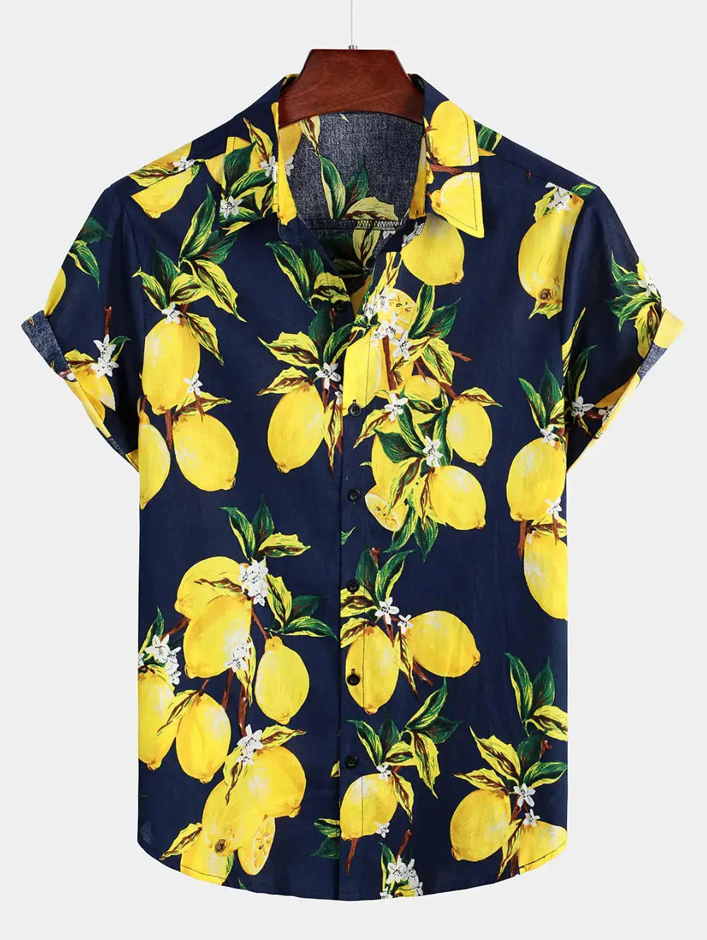 Lemon Print Shirt, Dark option, back view