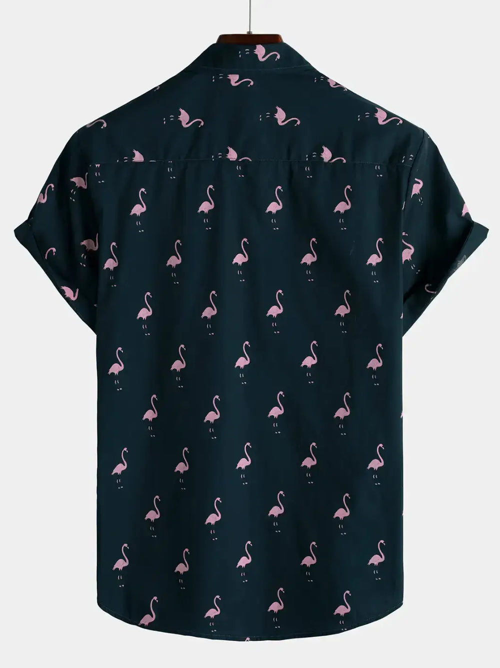 Flamingo Print Shirt, Dark option, back view