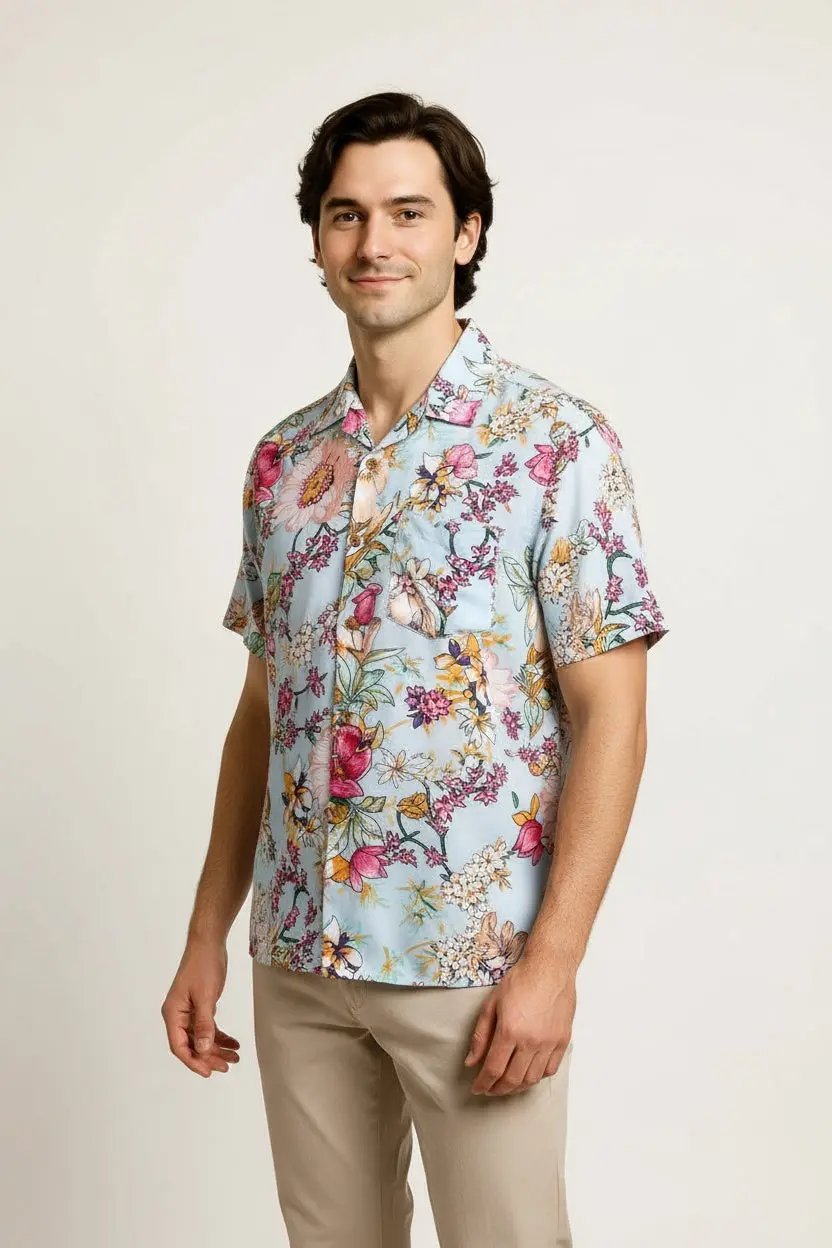 Floral pattern shirts - Hawaiian Shirts - Beach Shirts My Store