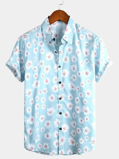 Flower Power - Shirt - Dan Flashes - Blue - Flower Power Dan Flashes Dan Flashes Shirt