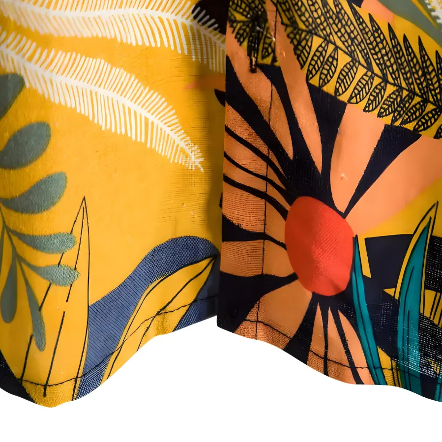 Bold Botanical Beach Shirt, sleeve and pattern detail