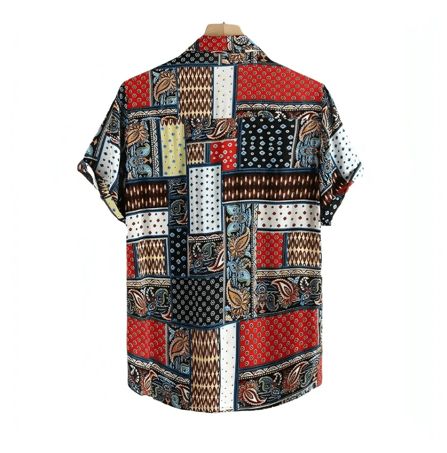 Intricate Patchwork Pattern Shirt, back view