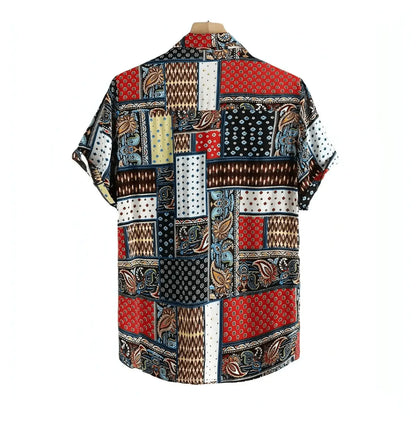 Intricate Patchwork Pattern Shirt, back view