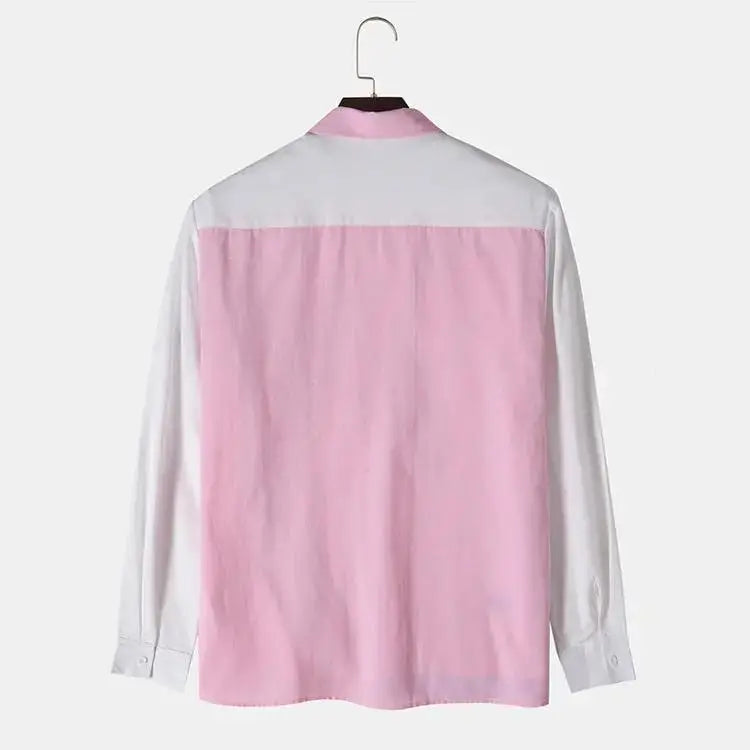 Pastel Colorblock Long Sleeve Shirt, back view