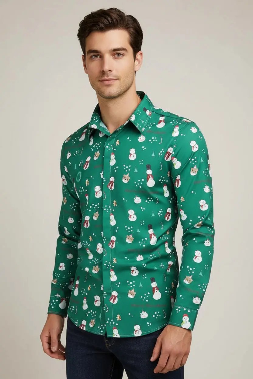 Men's Fashion Christmas Long Sleeve Shirt Dan Flashes