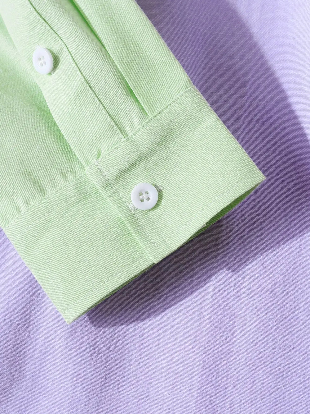Multicolor Panel Long Sleeve Shirt, sleeve cuff detail