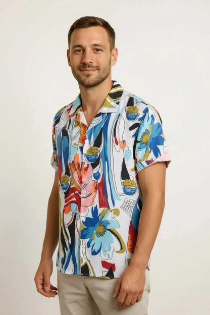 Men's vacation button-up shirts Dan Flashes