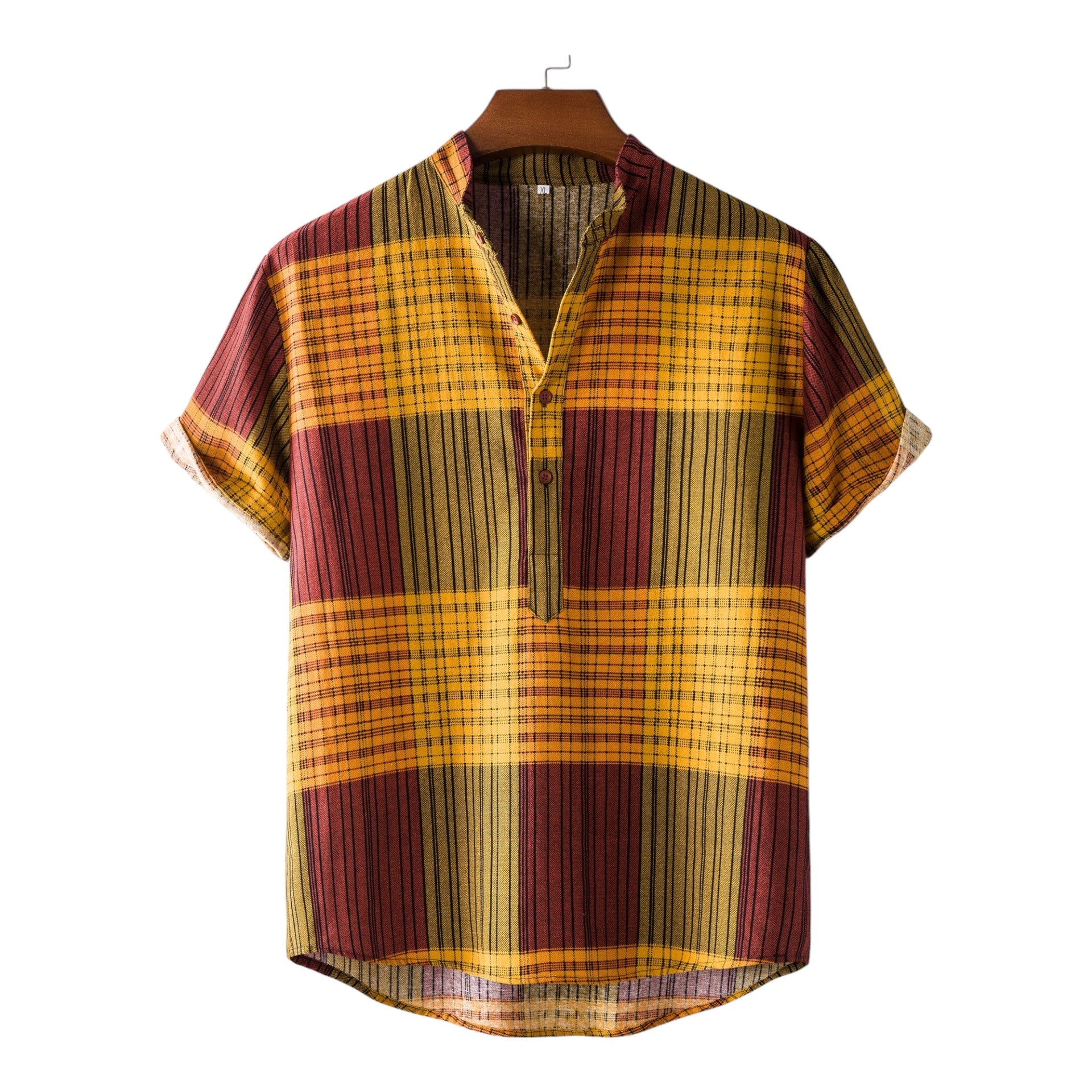 Men's bamboo hemp mandarin collar shirts