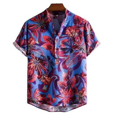 Bamboo Hemp Summer Band Collar Shirt for men in bamboo hemp - Dan Flashes