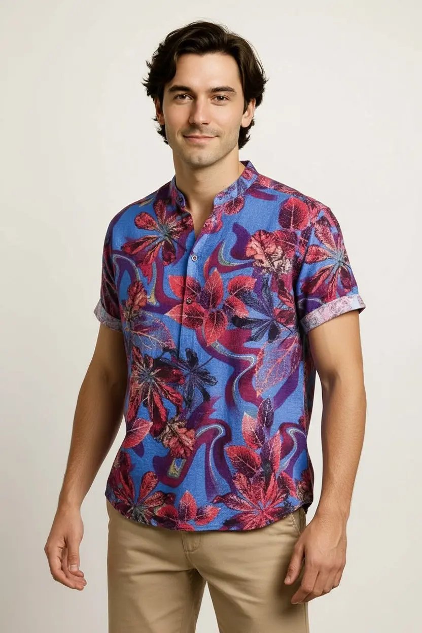 Mens Bamboo Hemp Shirts - Summer Button-up Shirts Dan Flashes